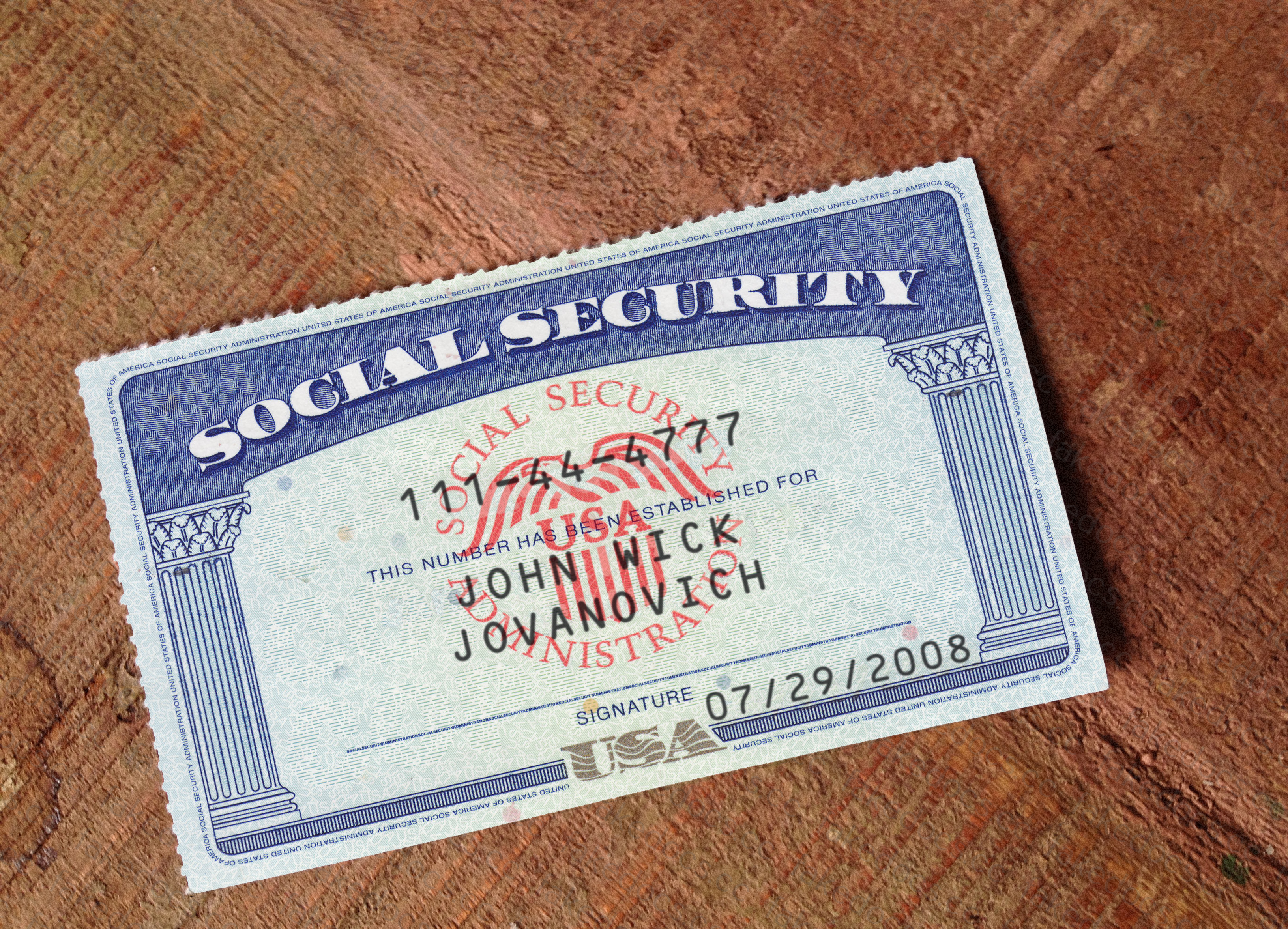 SSN Card Template editable blank card