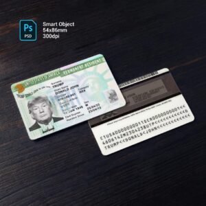 USA Green Card Photoshop Template