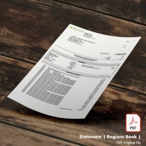 RegionsBankStatement FAKE ID, DL, PASSPORT PSD TEMPLATES - JohnWickTemplates.com High Quality Documents Templates