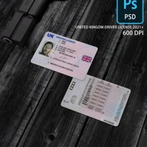 UK Driving License Template Photoshop