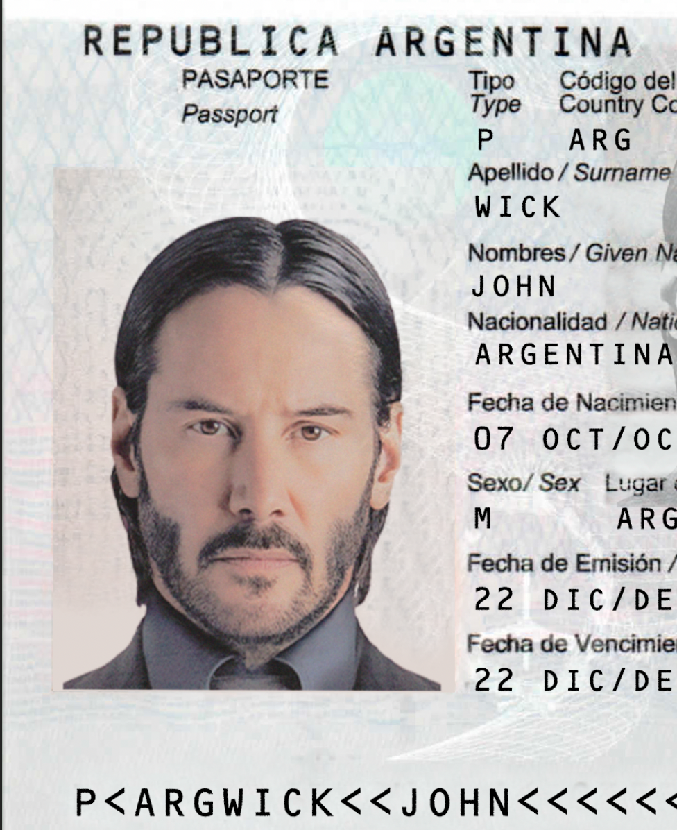 Pasport Argentina Template