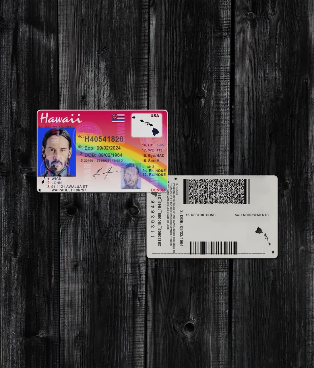 Hawaii Driver License Template