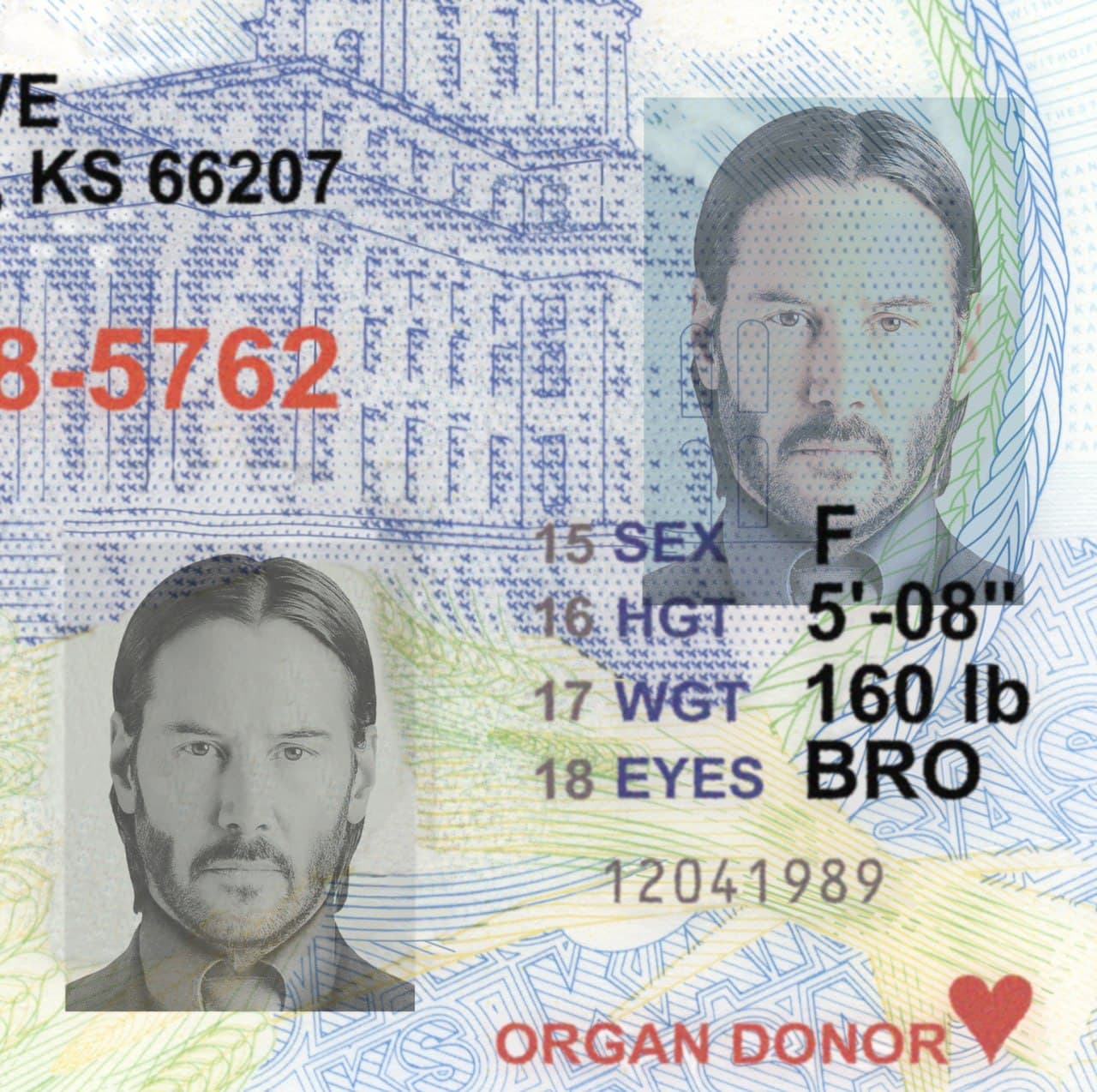 Kansas Driver License Photoshop Template