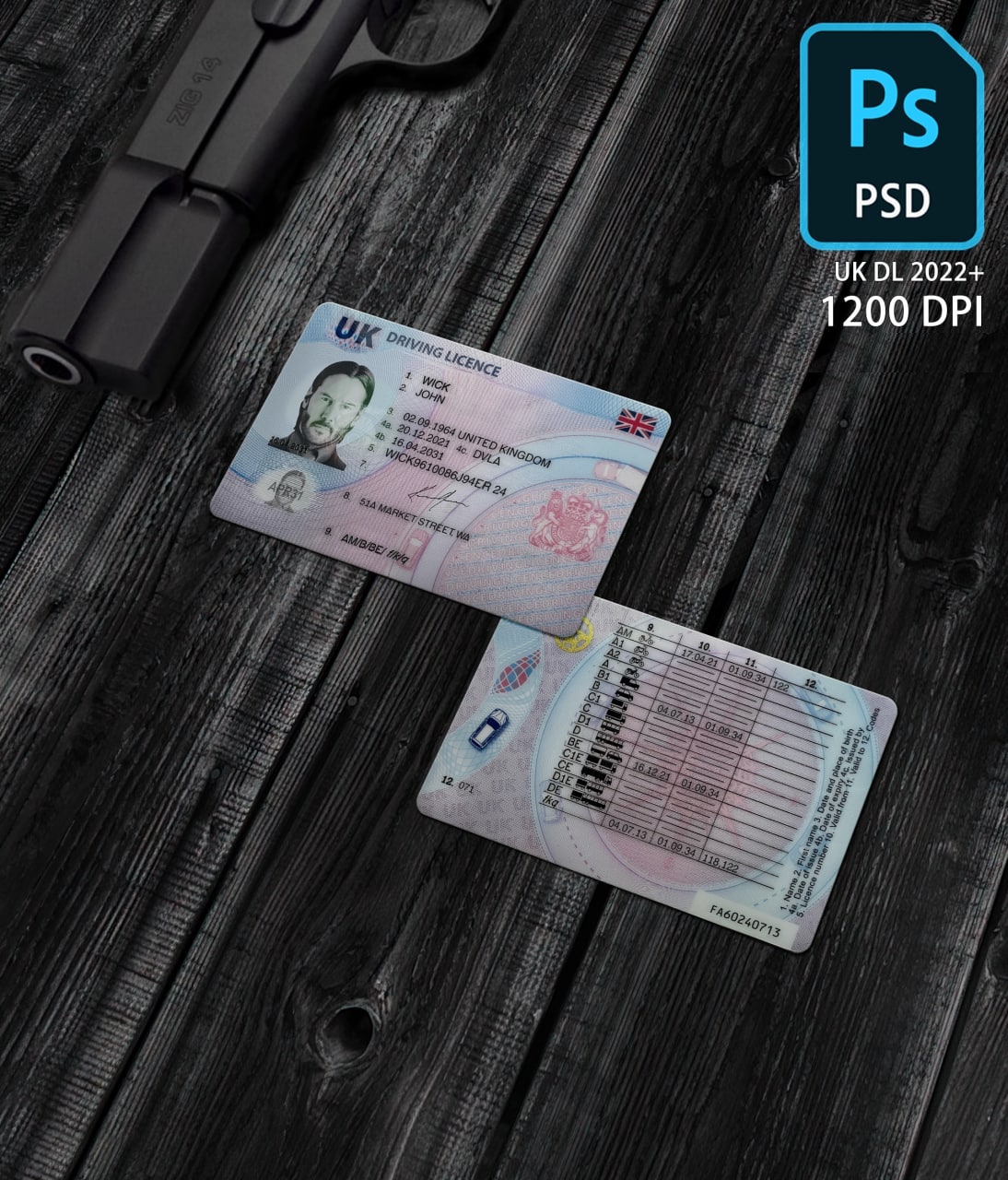 UK Driving License Template