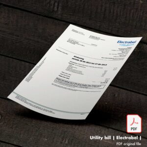 Electrabel Belgium Bill Template
