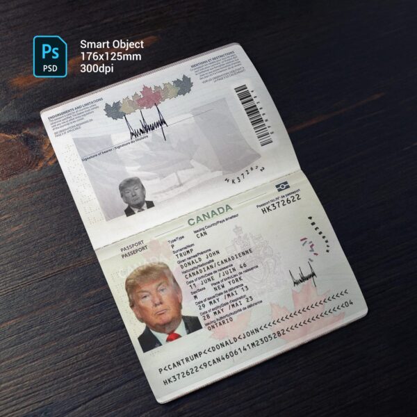 Canada Passport Template PSD free Canadian passport photoshop template psd