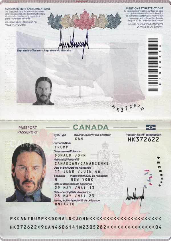 Canada Passport Photoshop Template