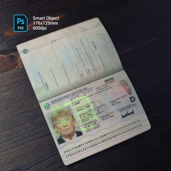 Germany Passport Template PSD