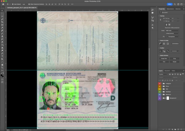 Germany Passport Template PSD