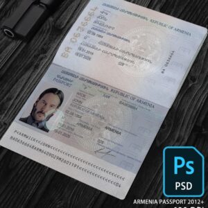 Editable Armenian Passport Template PSD Armenia Passport psd Template Photoshop