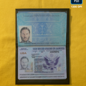 US Passport template mockup psd