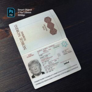 Norway Passport Template PSD to order Photshop