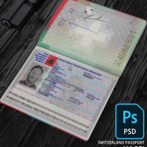 Switzerland PASSPORT TEMPLATE PSD SWISS passport editable template, Switzerland Passport Template Photoshop, swiss Passport Template PSD, blank Switzerland passport template