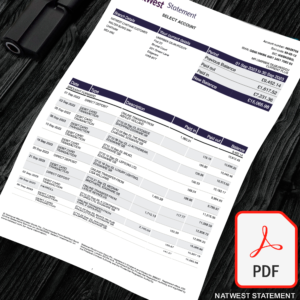 NatWest Australia Bank Statement Template PDF Editable Utility Bill POA