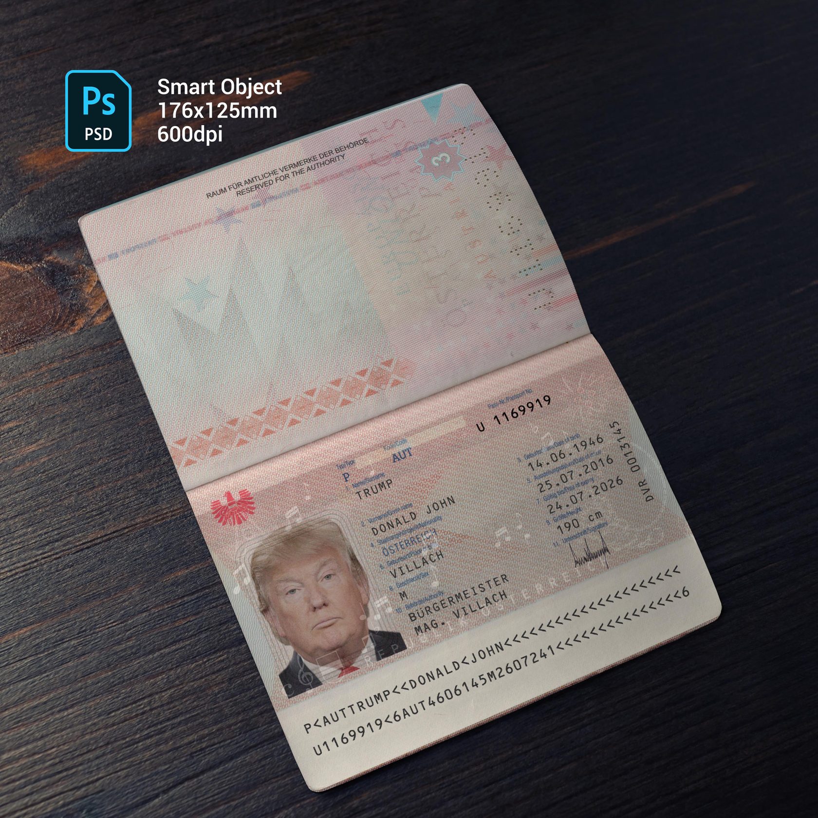 Austria Passport Template PSD Austrian passport editable template, Austria Passport Template Photoshop, Austrian Passport Template PSD, blank Austria passport template free