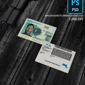 scannable editable Massachusetts Driver License Template PSD main image