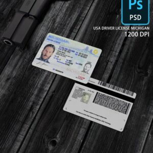 scannable editable Michigan Driver License Template PSD main image