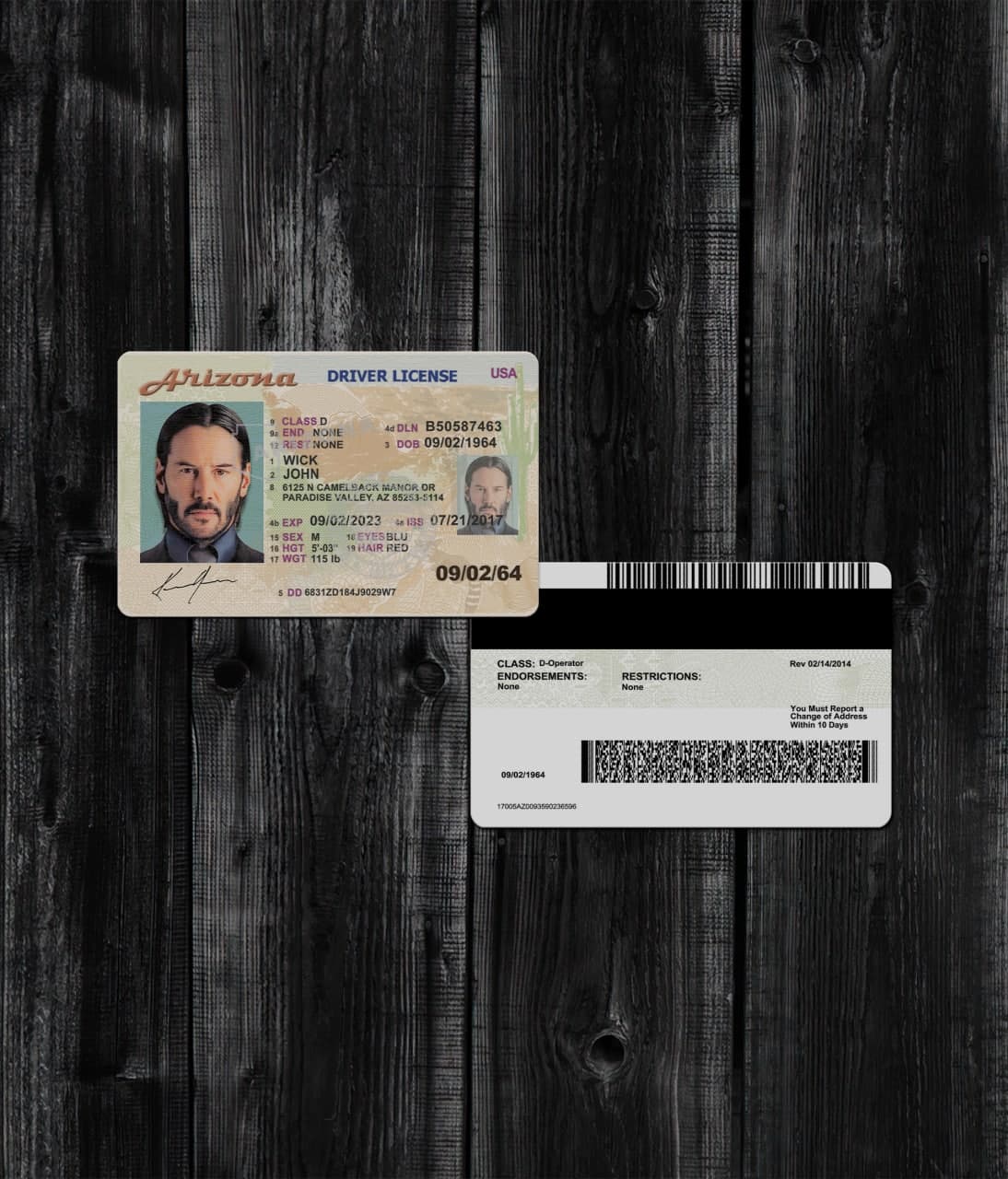 Arizona Driver License Template PSD - Image 2