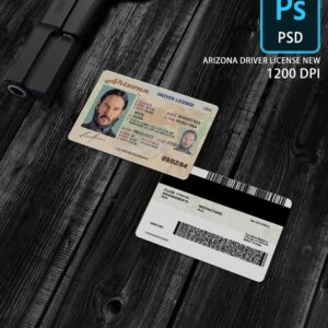 scannable editable Arizona Driver License Template PSD main image