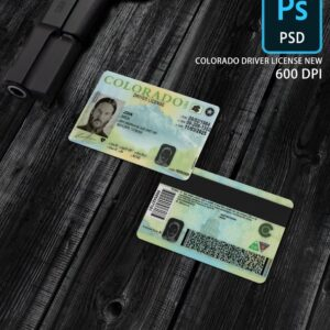 scannable editable Colorado Driver License Template PSD main image
