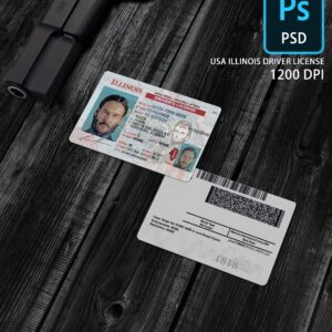 scannable editable Illinois Driver License Template PSD main image