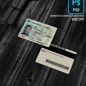 scannable editable Minnesota Driver License Template PSD main image