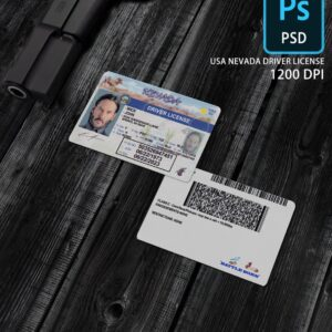 scannable editable Nevada Driver License Template PSD main image