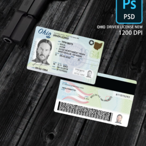 scannable editable ohio Driver License Template PSD main photo