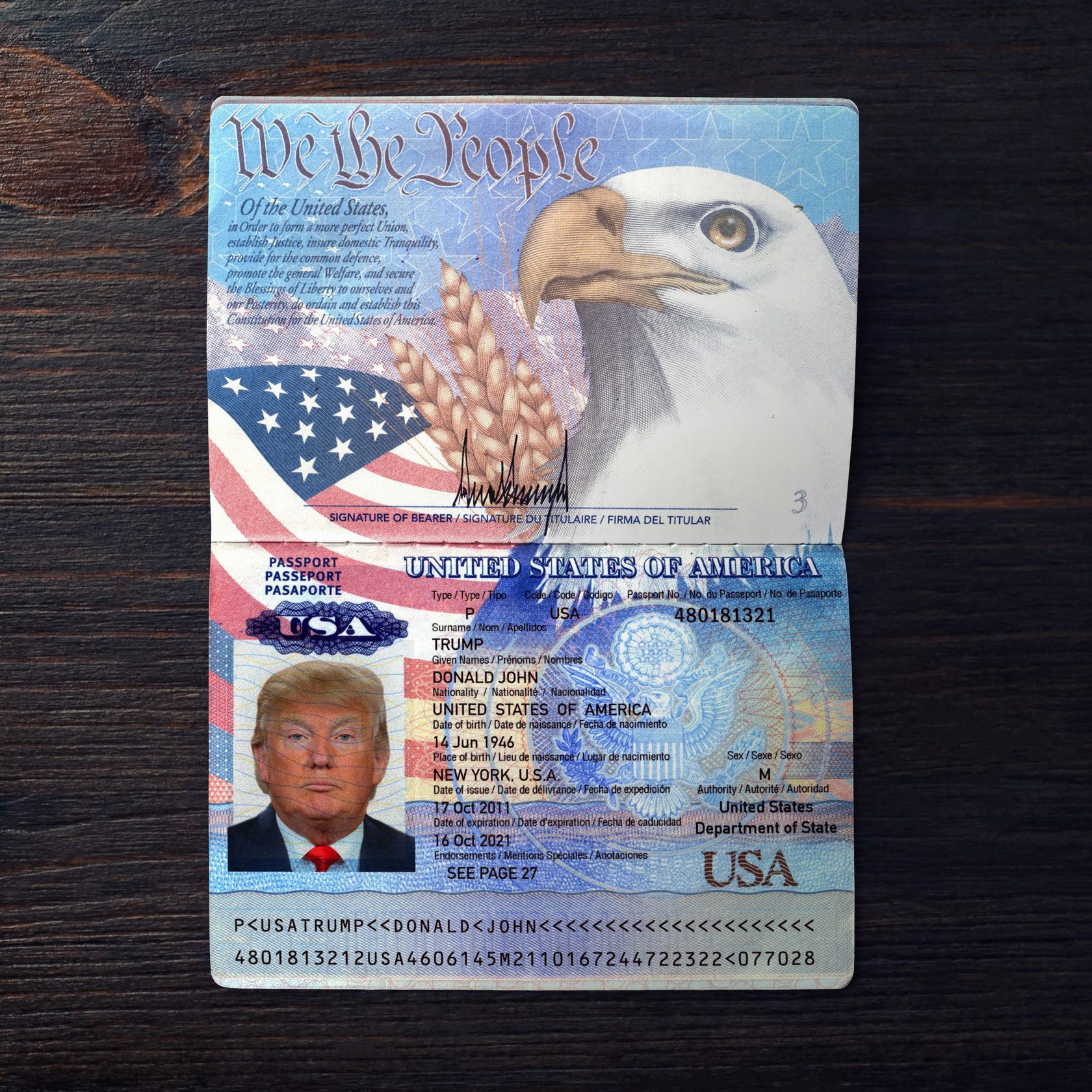 Old USA Passport Template PSD - Image 2