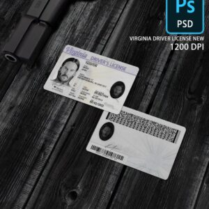 scannable editable virginia Driver License Template PSD main photo