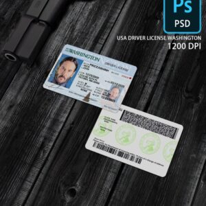 scannable editable washington Driver License Template PSD main photo