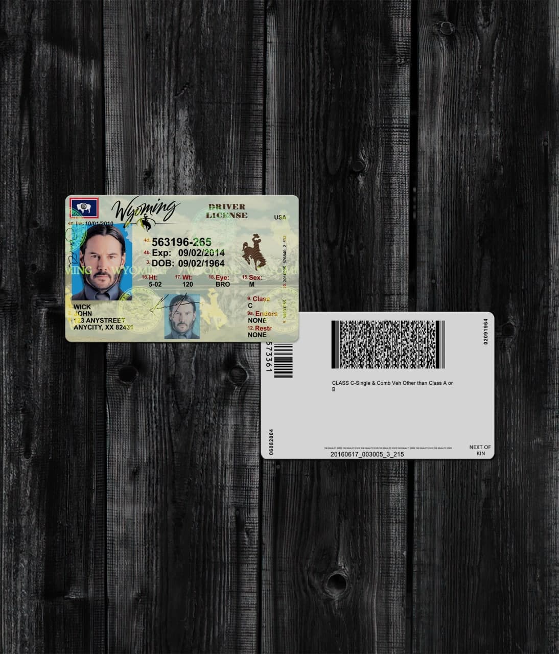 Wyoming Driver License Template PSD - Image 2
