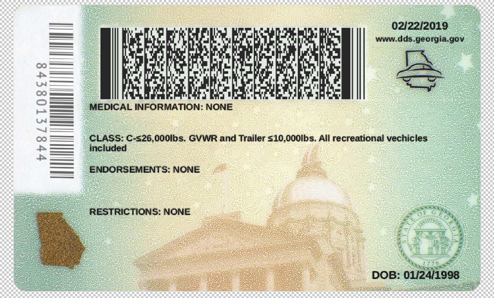 Georgia Driver License Template PSD - Image 3