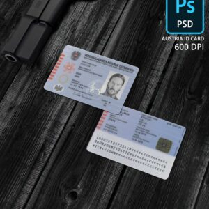 Austria ID Template Psd Card for photoshop editing layer based
