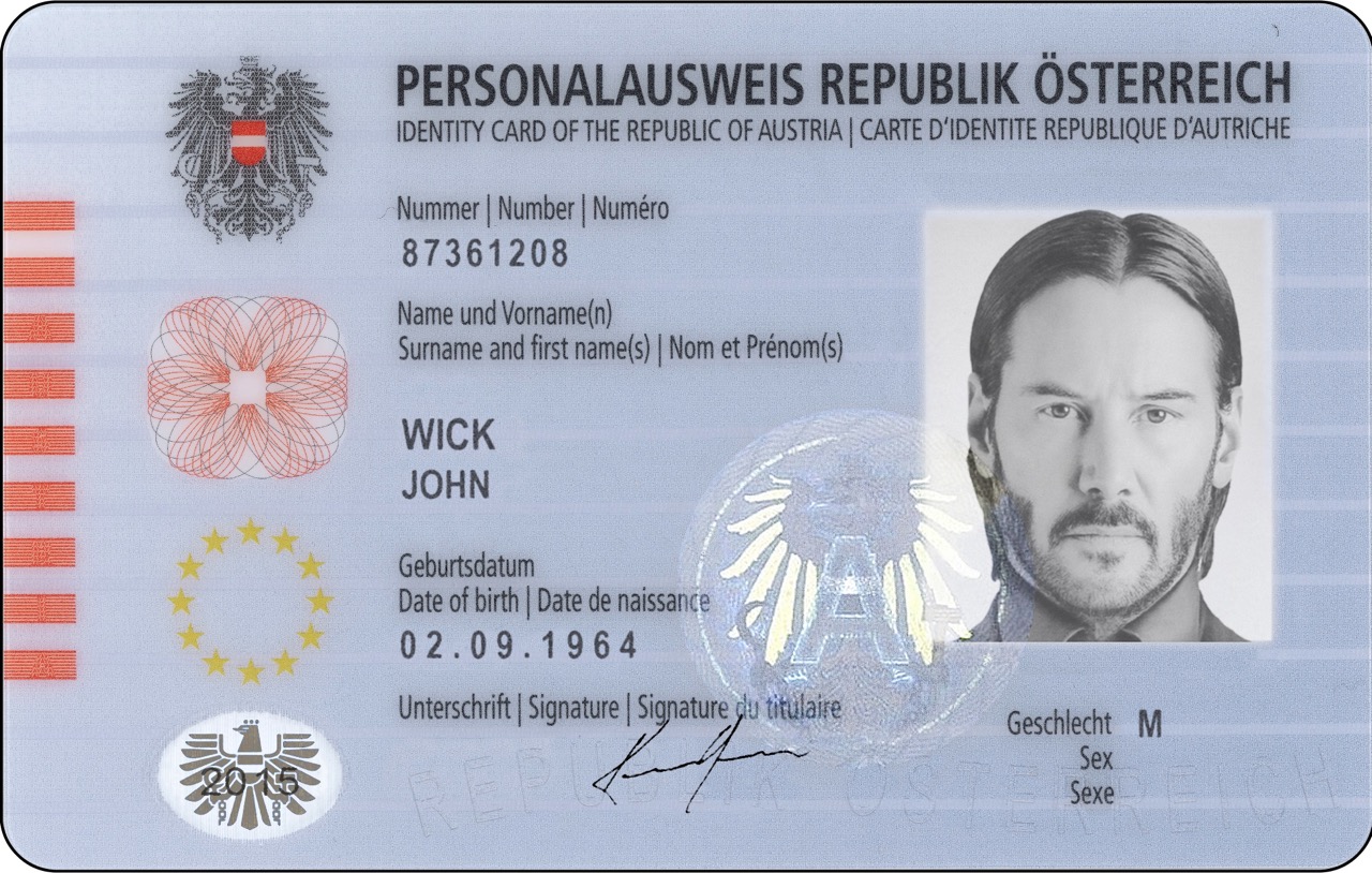 Austria ID Template PSD