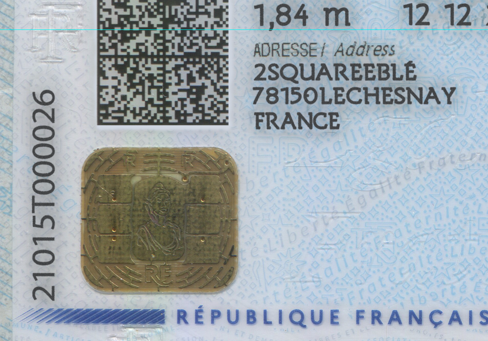 France ID Template Psd New Card 2021 detailed zoomed image with chip