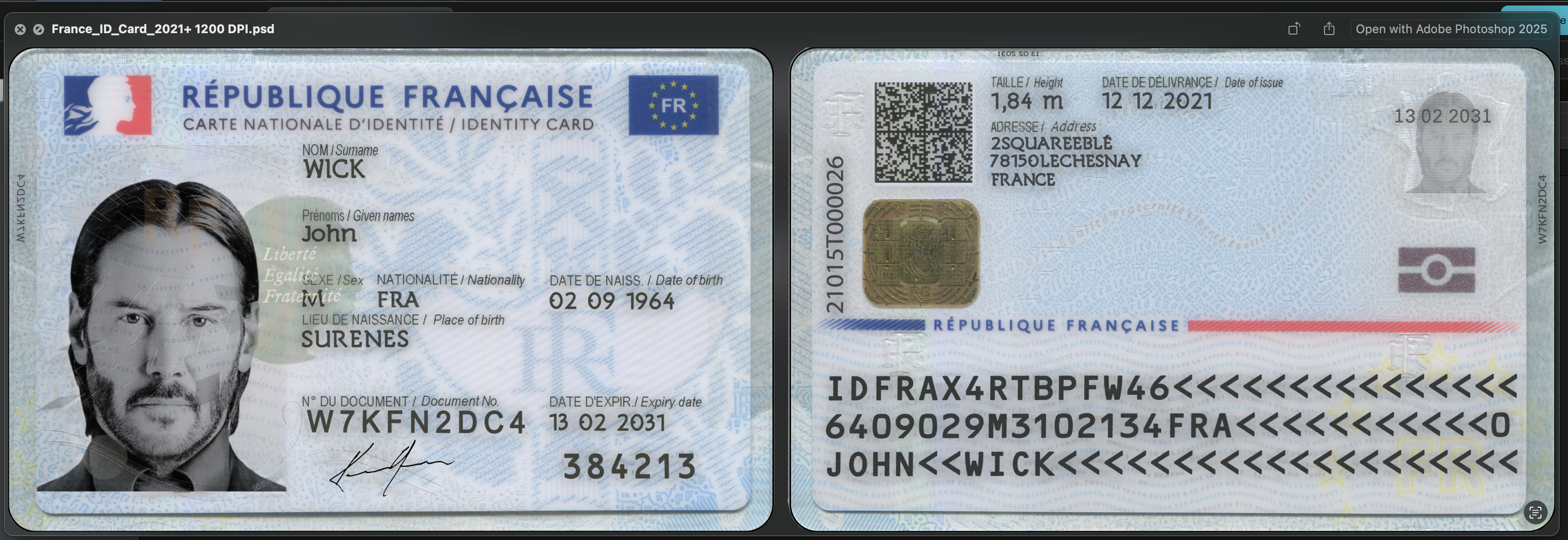 France ID Template Psd New Card 2021